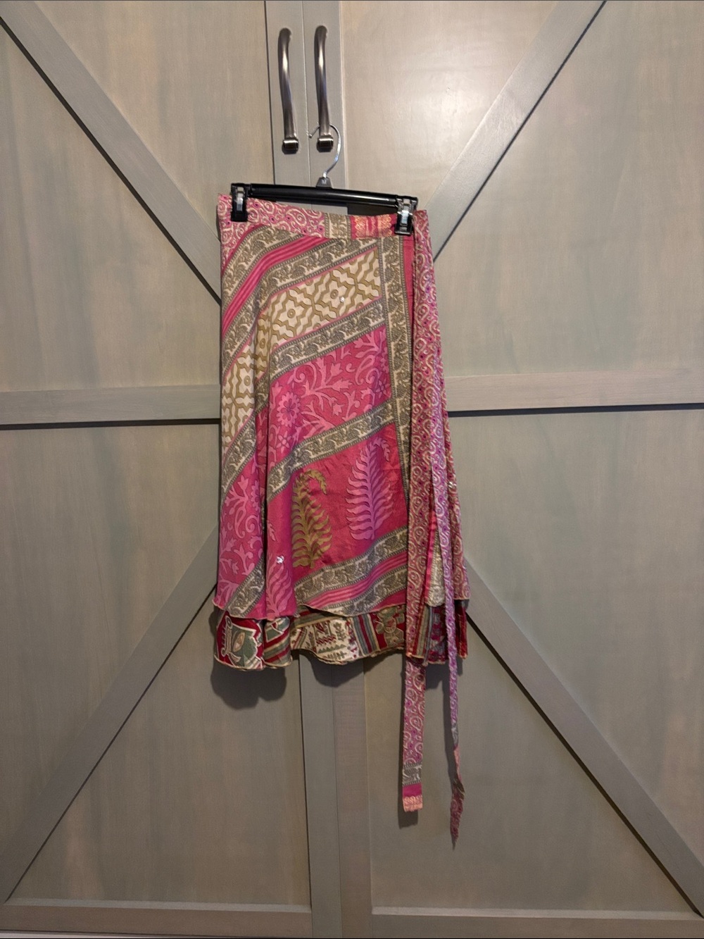 Pink Printed Wrap Skirt